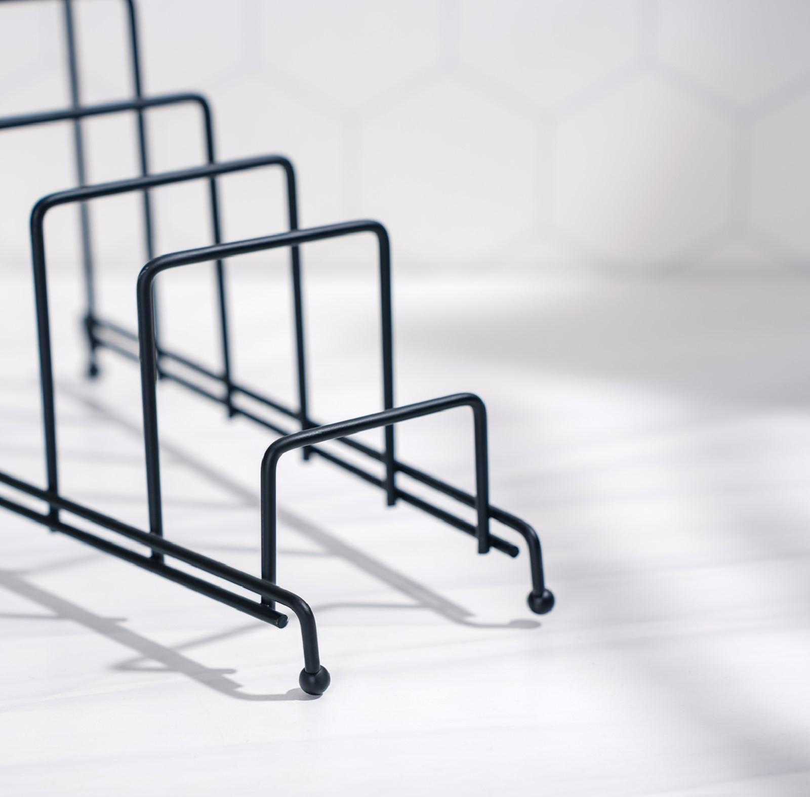 Подставка для крышек на 5 предметов Доляна, 28,5×12,5×16,5 см, цвет чёрный