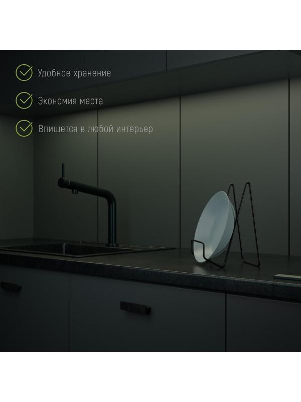 Подставка для крышек и разделочных досок Доляна, 12,5×9×10,5 см, цвет чёрный