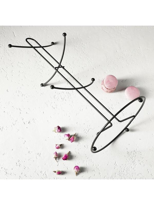 Подставка для кружек на 6 предметов Доляна, 16×16×36,5 см, цвет чёрный