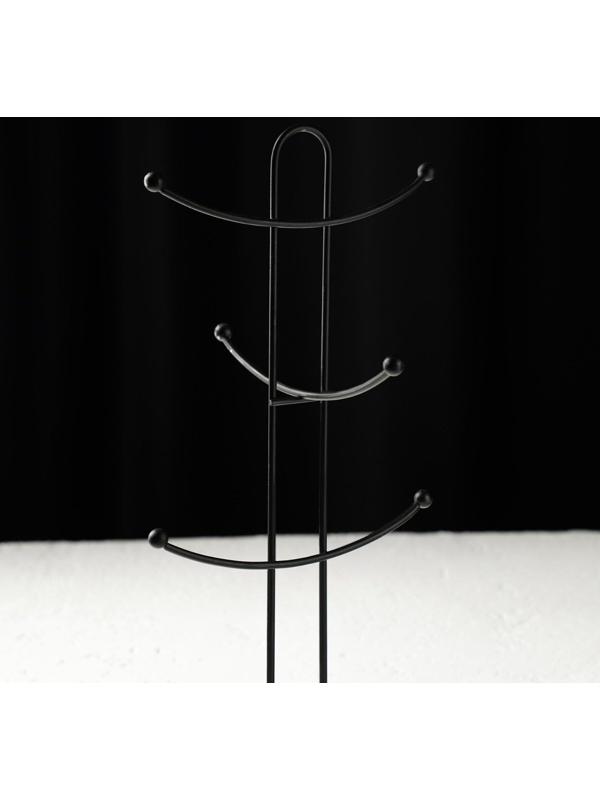 Подставка для кружек на 6 предметов Доляна, 16×16×36,5 см, цвет чёрный