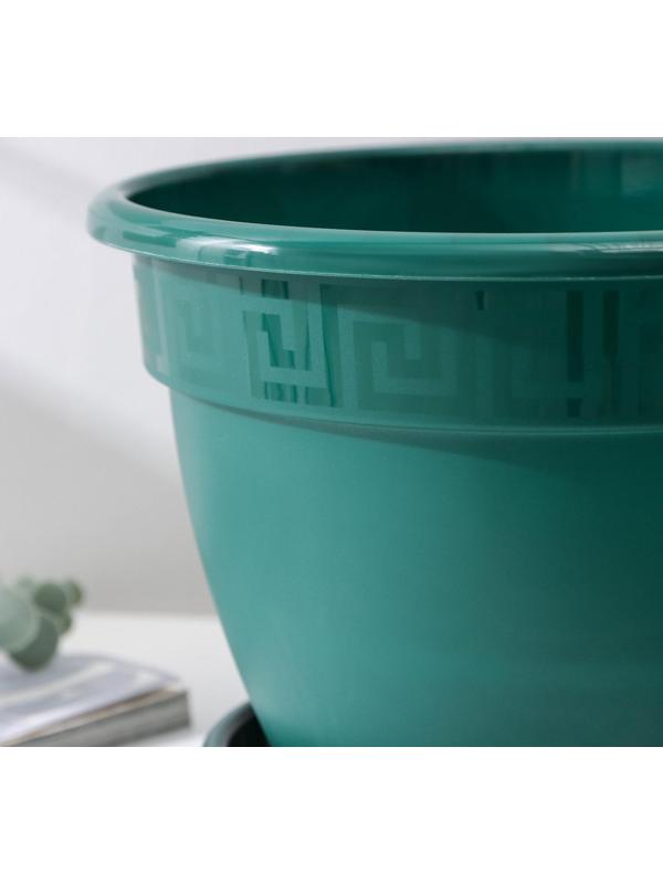 Горшок для цветов с поддоном «Антик», 4,9 л, d=25 см, цвет малахит