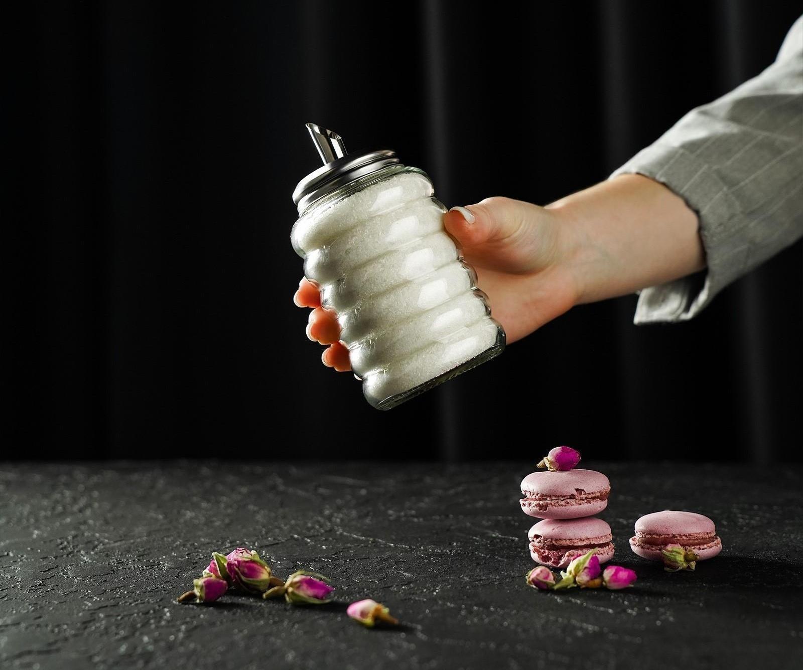 Сахарница стеклянная с дозатором «Волны», 280 мл, 7×13,5 см