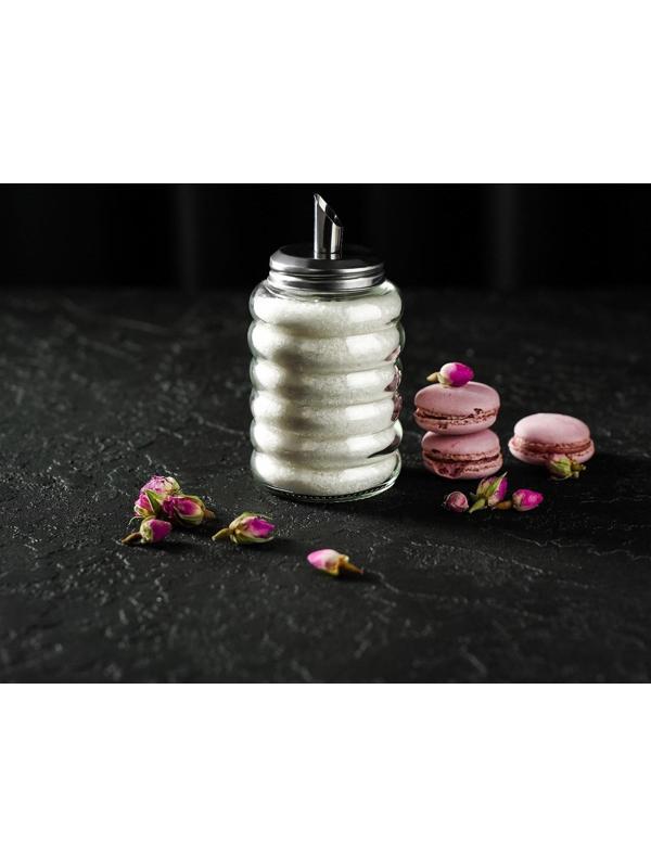 Сахарница стеклянная с дозатором «Волны», 280 мл, 7×13,5 см