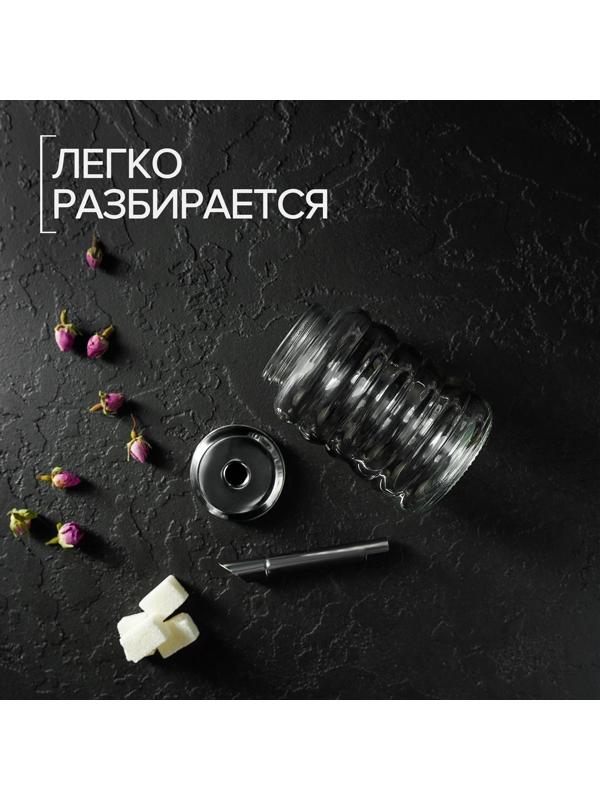 Сахарница стеклянная с дозатором «Волны», 280 мл, 7×13,5 см