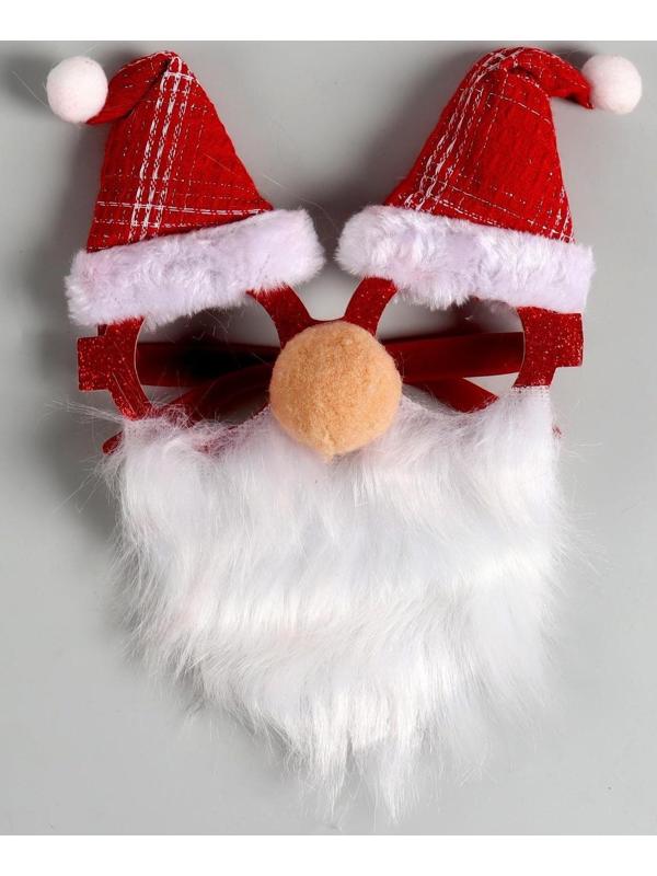 Карнавальные очки «Дед Мороз», в колпачке