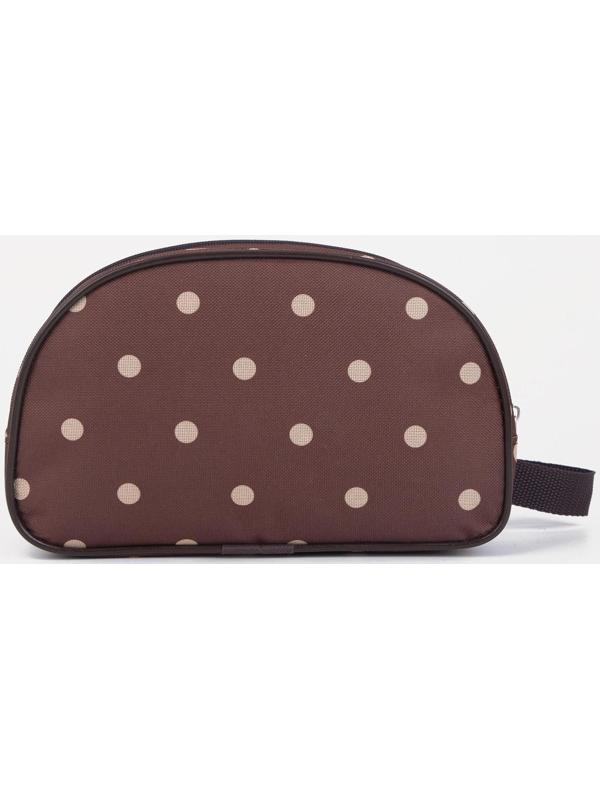 Косметичка, 2 отдела на молниях, цвет коричневый