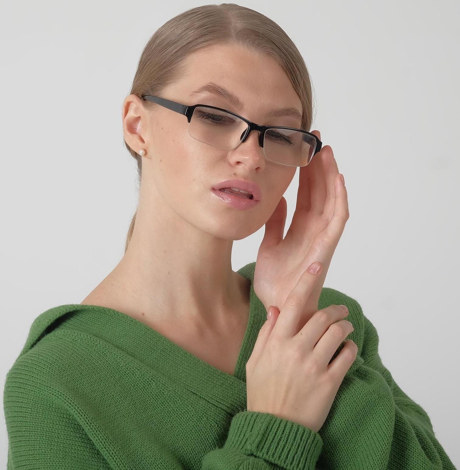 Очки корригирующие 0056, цвет чёрный, -1,5