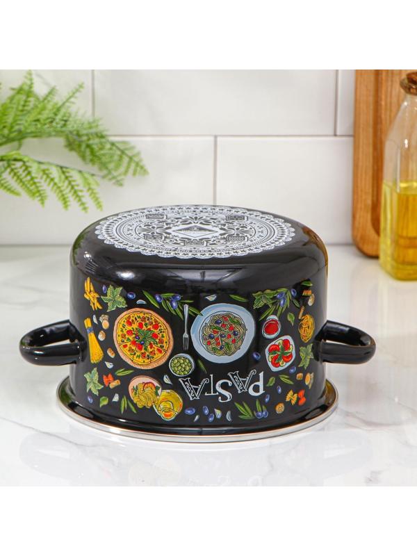 Кастрюля Pasta, 3 л, эмалированная крышка, индукция, цвет коричневый