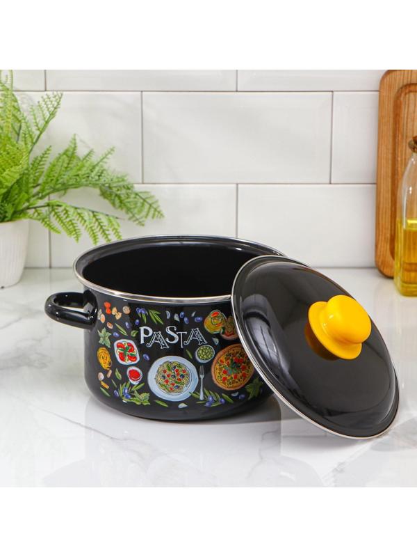 Кастрюля Pasta, 3 л, эмалированная крышка, индукция, цвет коричневый