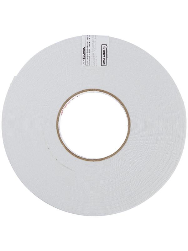Лента двусторонняя ТУНДРА, клейкая, на вспененной основе, 800 мкм, 19 мм х 25 м