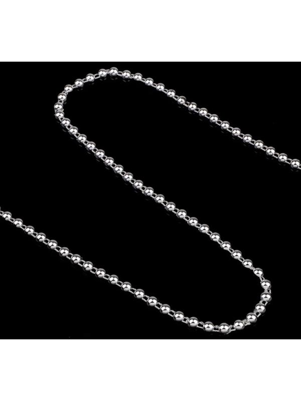 Бусы на нитях, плоские, 6 мм, 9 ± 1 м, цвет серебряный