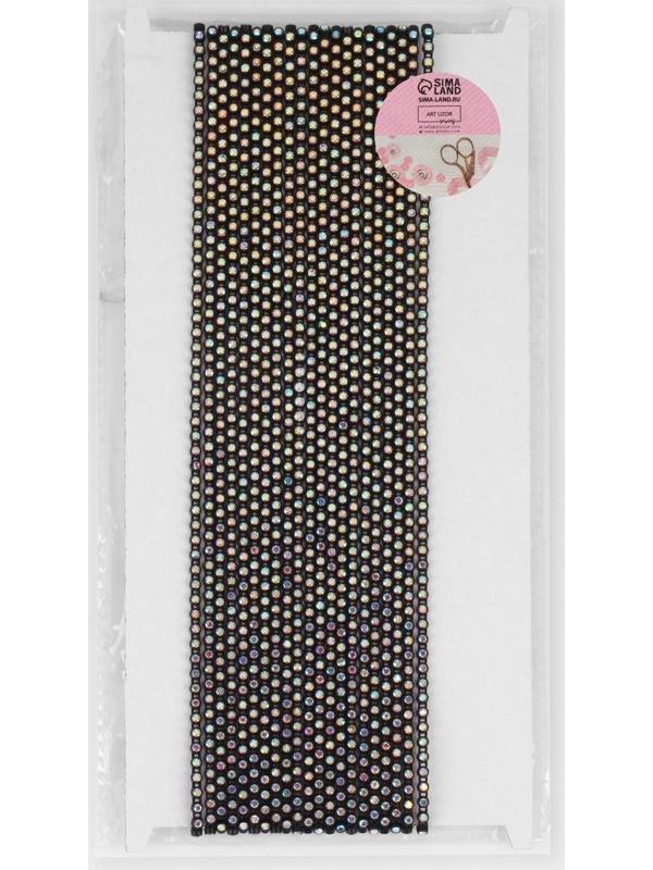 Стразы на нитях, с голографией, 3 мм, 9 ± 1 м, цвет чёрный