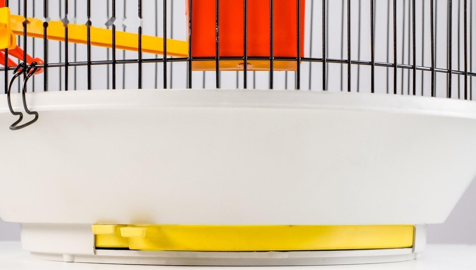 Клетка для птиц круглая, двухъярусная сварная, большой поддон, 39 x 44 см, микс цветов