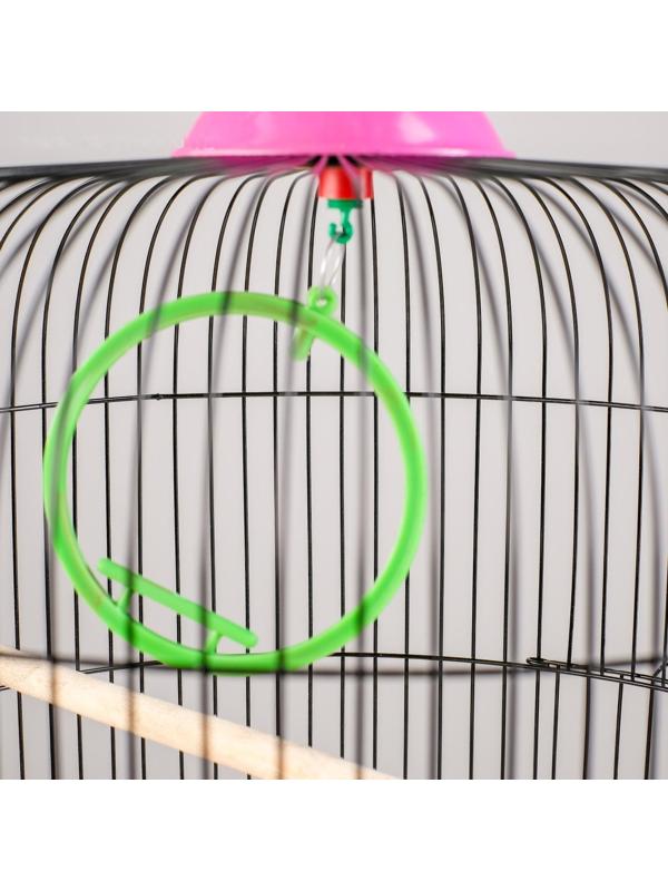 Клетка для птиц круглая, двухъярусная сварная, большой поддон, 39 x 44 см, микс цветов