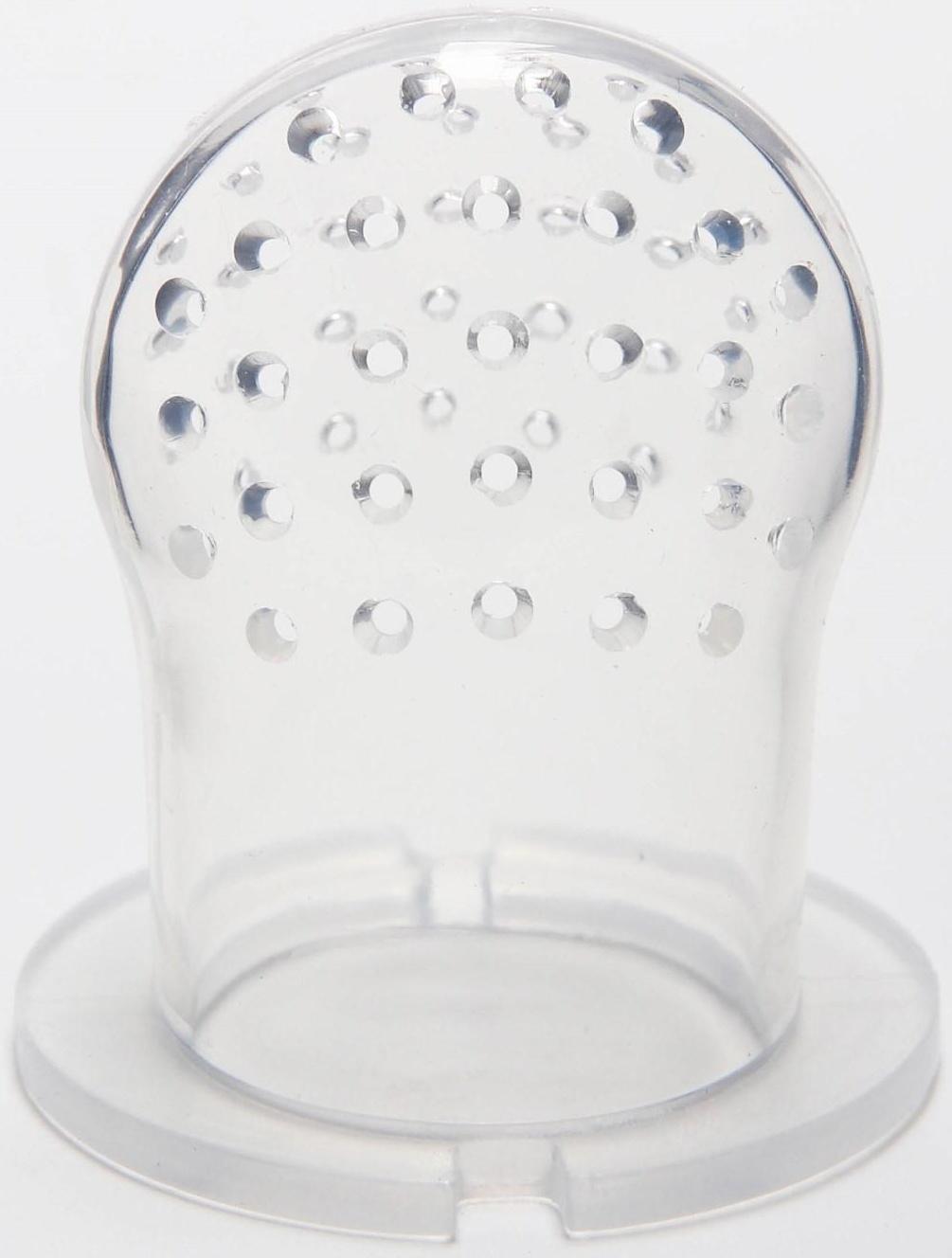 Ниблер для прикорма, с силиконовой сеточкой, ручка-погремушка, цвет зеленый