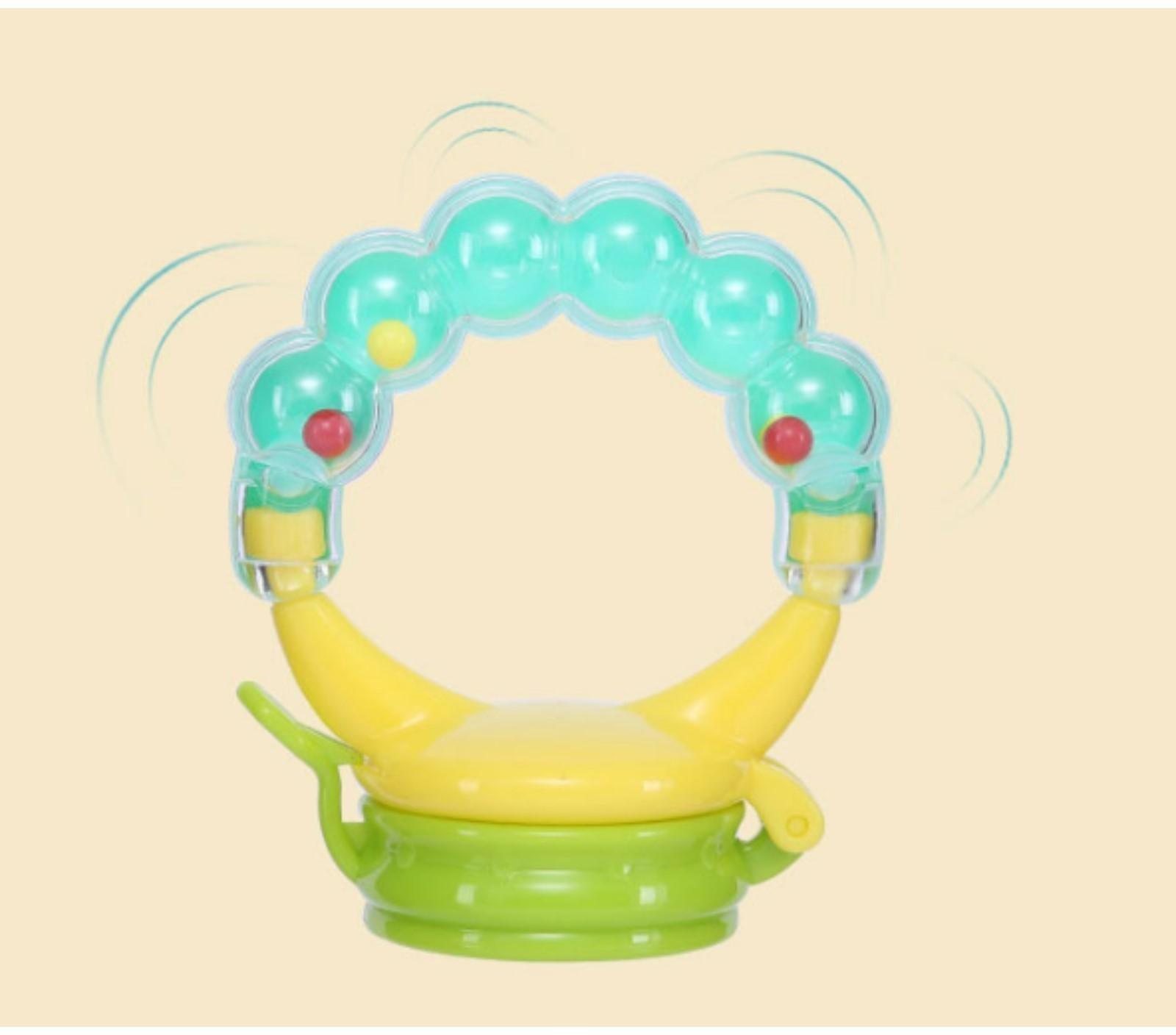 Ниблер для прикорма, с силиконовой сеточкой, ручка-погремушка, цвет зеленый