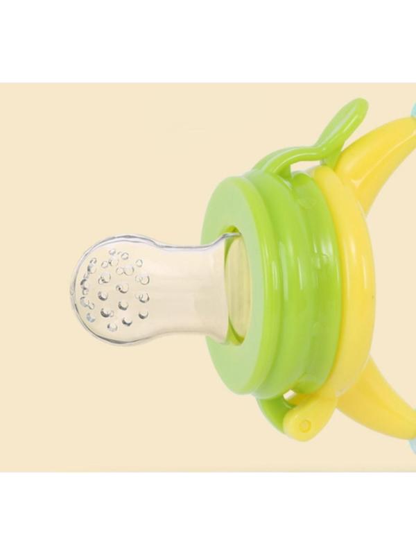 Ниблер для прикорма, с силиконовой сеточкой, ручка-погремушка, цвет зеленый