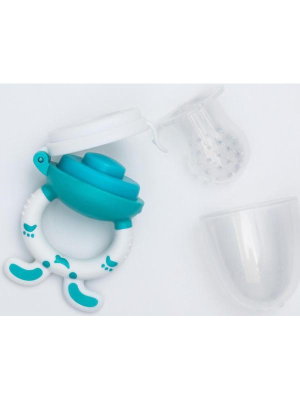 Ниблер для прикорма, с силиконовой сеточкой «Зайчик», цвет голубой