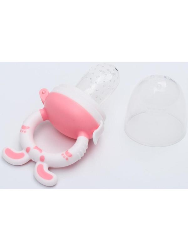 Ниблер для прикорма, с силиконовой сеточкой «Зайчик» цвет розовый