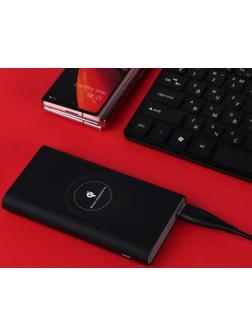 Внешний аккумулятор LuazON PB-31, 8000 мАч, USB, microUSB, Type-C, беспроводная зарядка,МИКС
