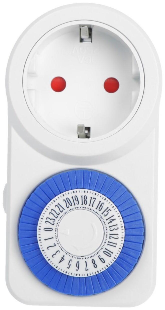 Розеточный механический таймер суточный Luazon Lighting, 16A, шаг 30 мин, 220 В