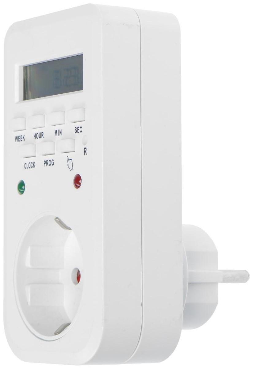 Розеточный электронный таймер недельный Luazon Lighting, 16A, шаг 1 мин, 220 В