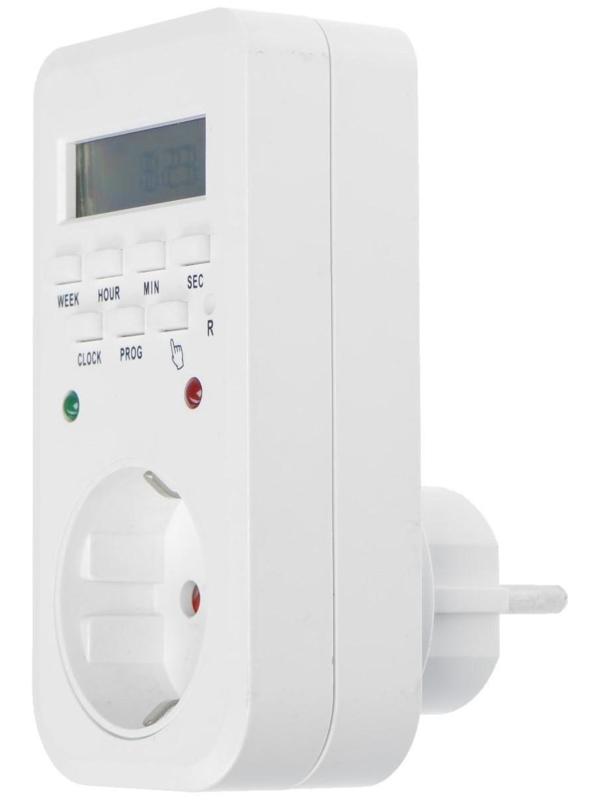 Розеточный электронный таймер недельный Luazon Lighting, 16A, шаг 1 мин, 220 В