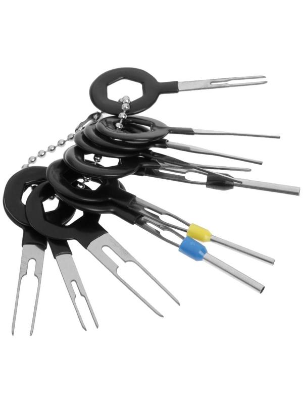 Инструмент для автоэлектроники, прорезиненный, набор 11 предметов