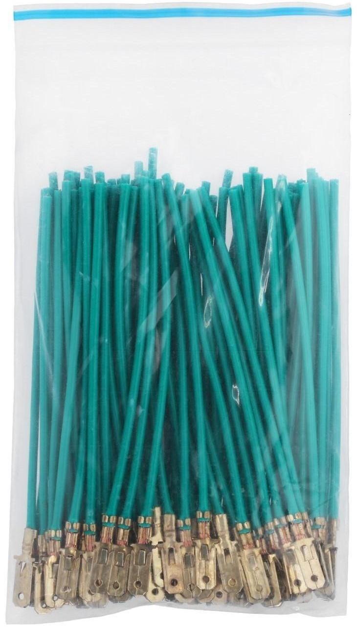 Наконечник плоский 6 мм, провод 10 см, фасовка 100 шт