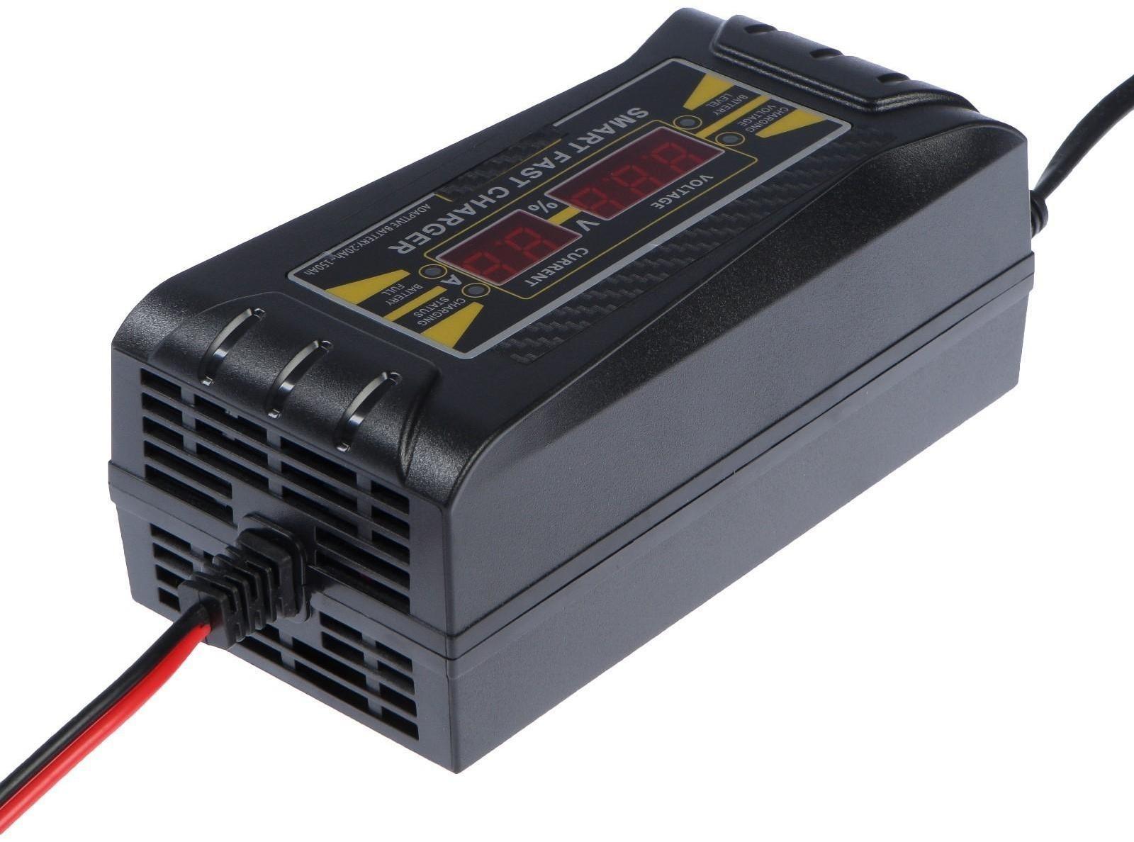 Зарядное устройство АКБ 12 В, 10А, автомат, 150-250 В, 87 Вт, ЖК дисплей