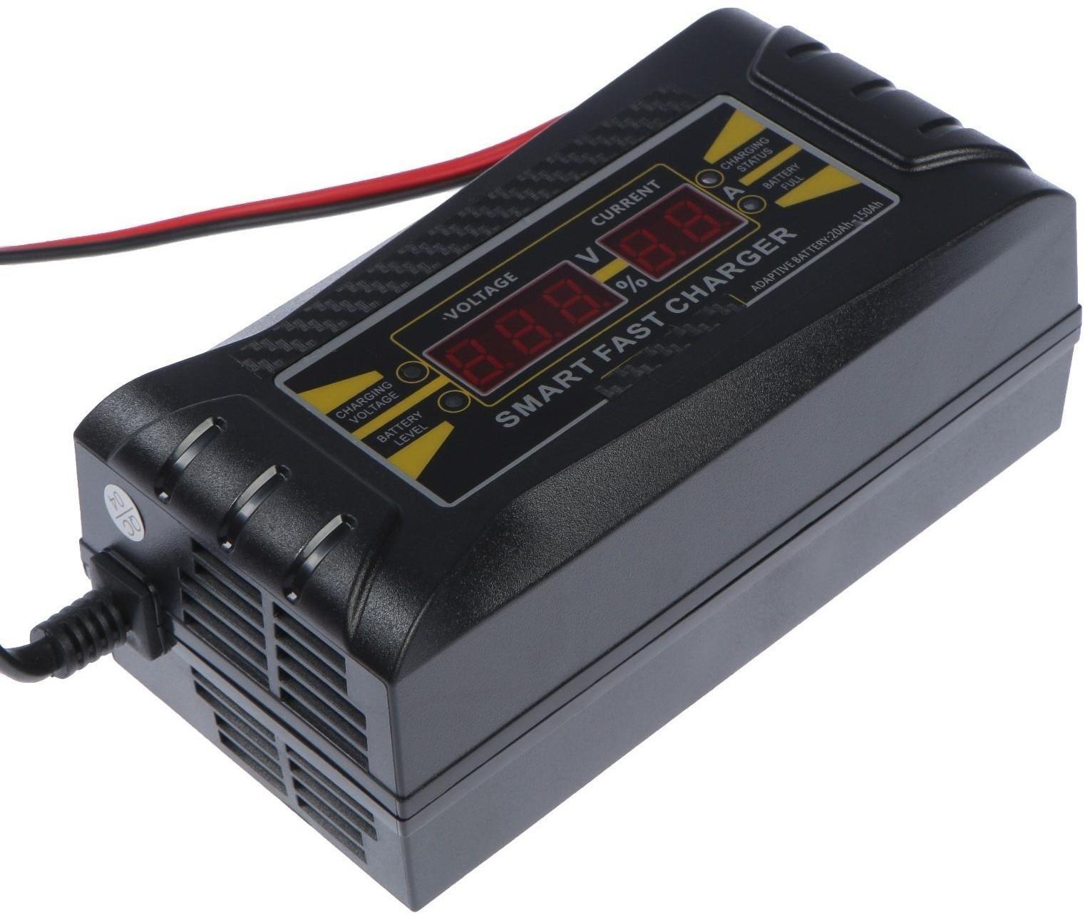 Зарядное устройство АКБ 12 В, 10А, автомат, 150-250 В, 87 Вт, ЖК дисплей