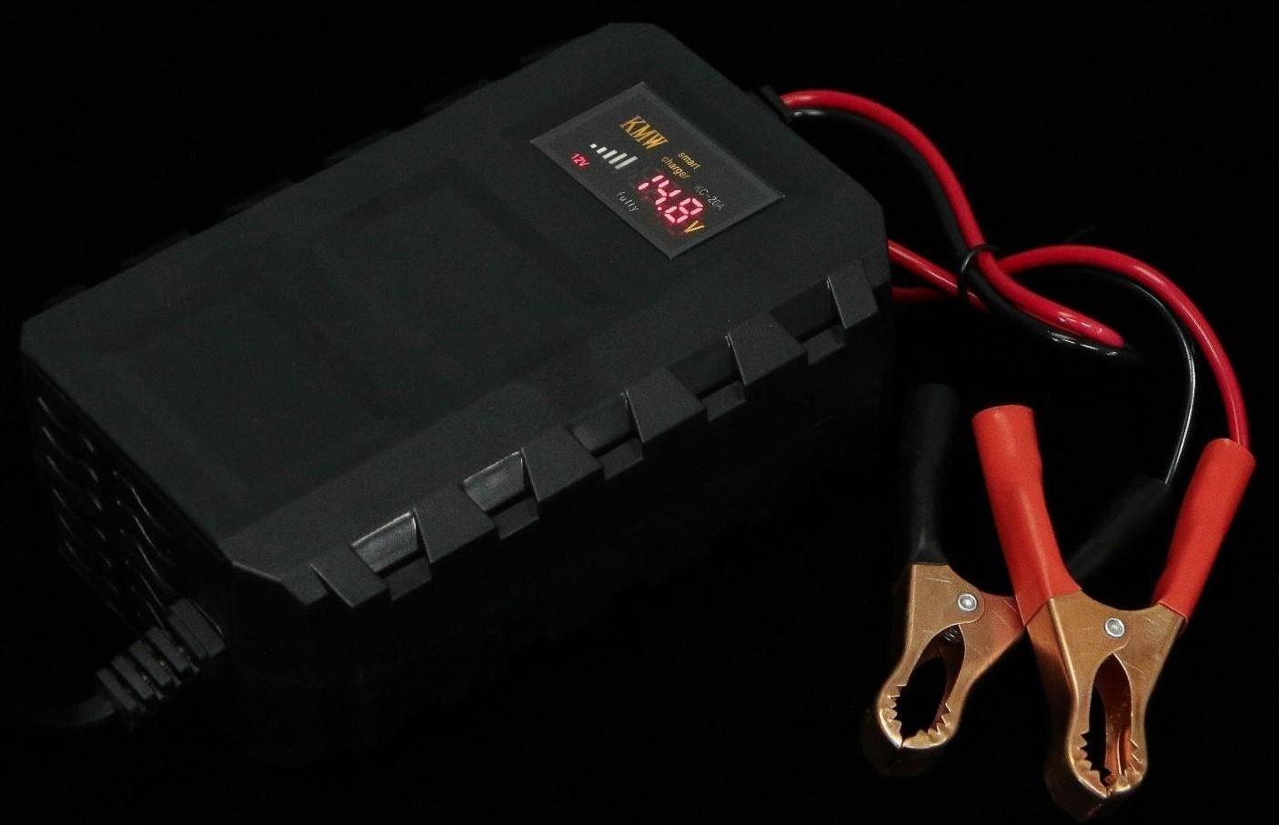 Зарядное устройство АКБ 12В, 8-20А, автомат, 110-240В, мощность 87Вт, ЖК дисплей