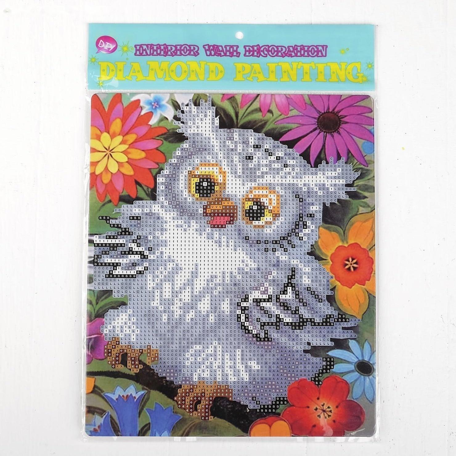 Алмазная вышивка с частичным заполнением «Сова в цветах» с подставкой