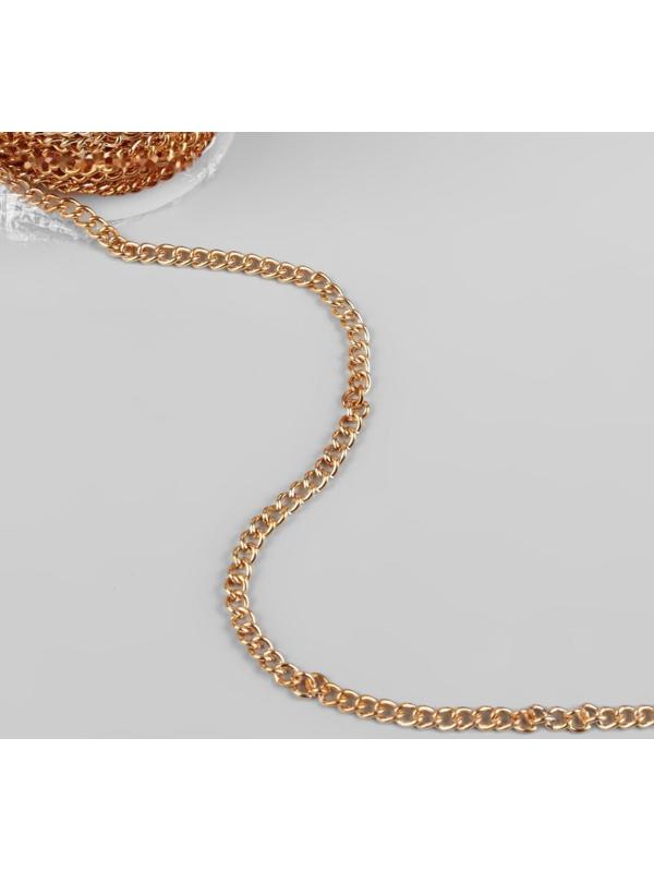 Цепочка для сумки, железная, 4,35 × 5,8 мм, 10 ± 0,5 м, цвет золотой