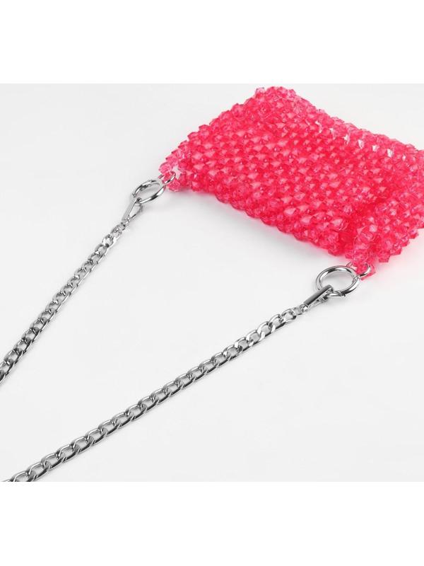 Цепочка для сумки, плоская, с карабинами, алюминиевая, 9 × 14 мм, 120 см, цвет серебряный