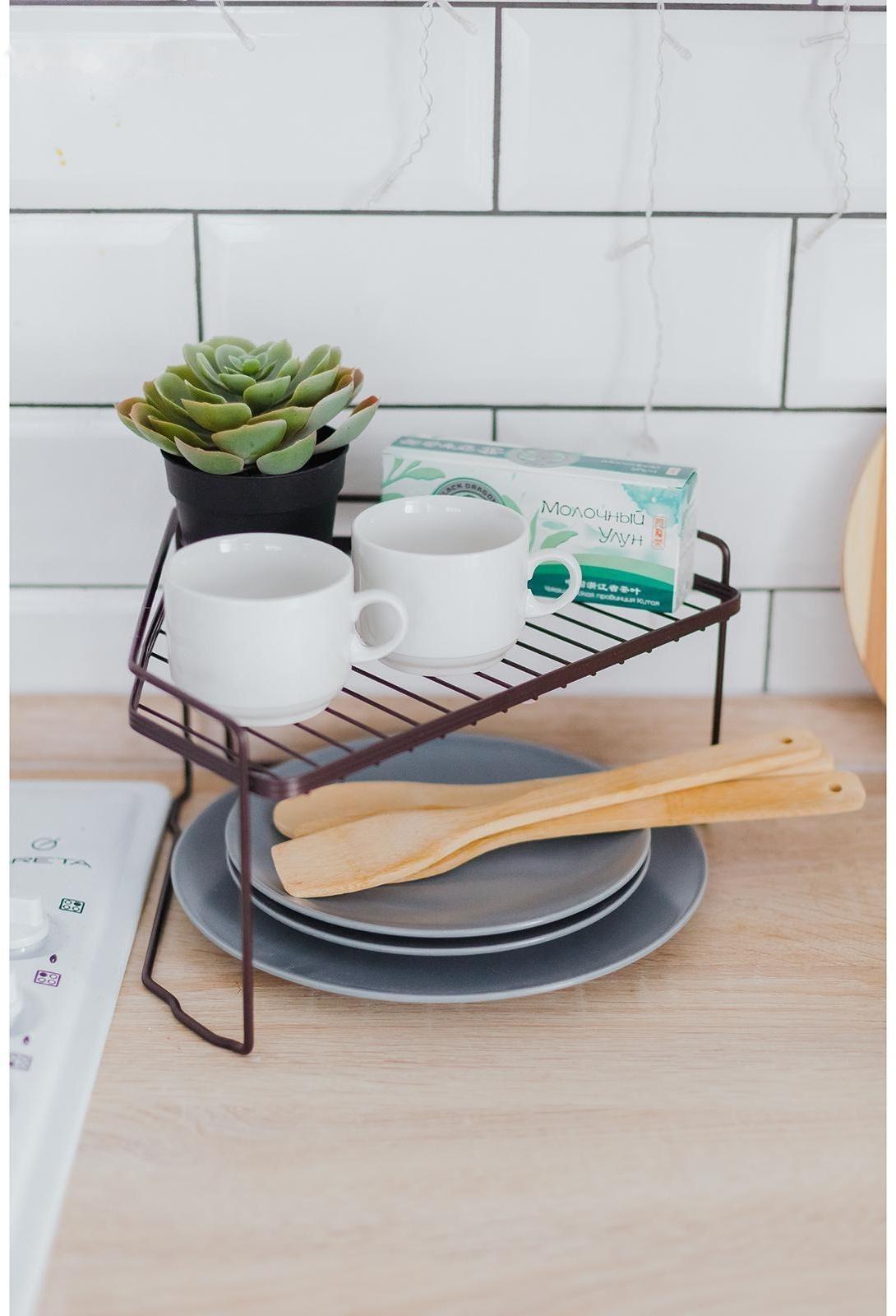 Полка универсальная угловая Доляна, 31×24,5×16 см, цвет коричневый