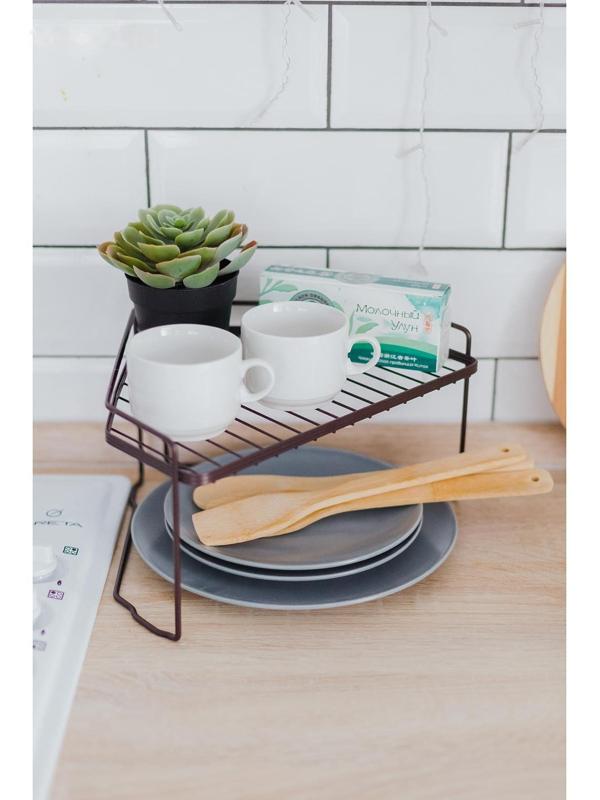 Полка универсальная угловая Доляна, 31×24,5×16 см, цвет коричневый