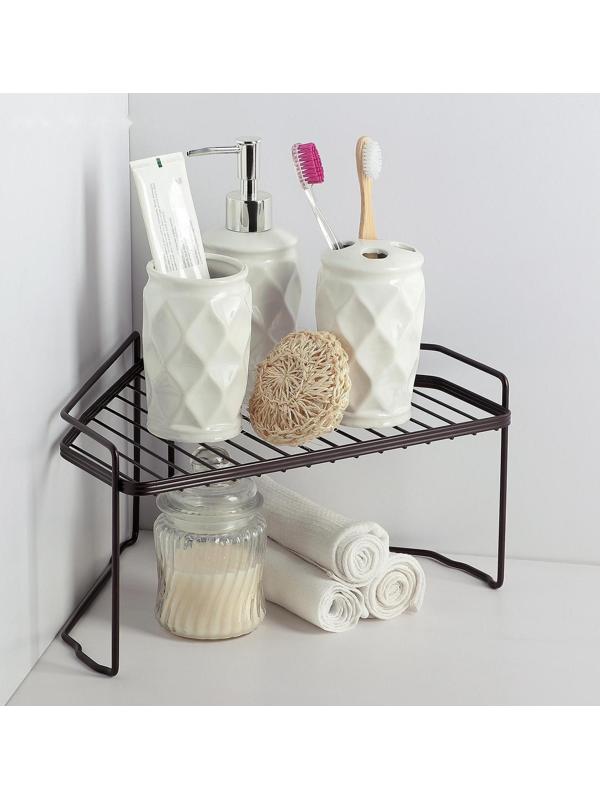 Полка универсальная угловая Доляна, 31×24,5×16 см, цвет коричневый