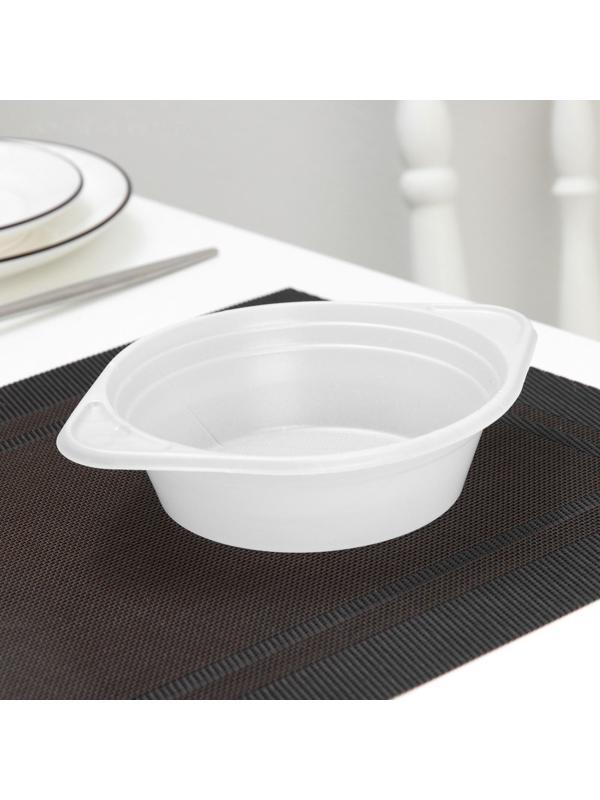 Тарелка одноразовая суповая, 500 мл, цвет белый