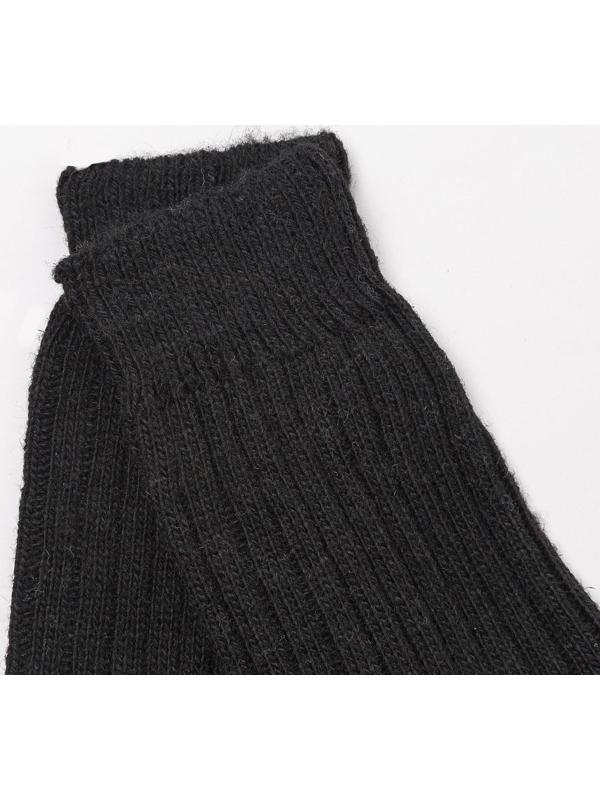 Носки мужские шерстяные цвет чёрный рубчик, размер 25