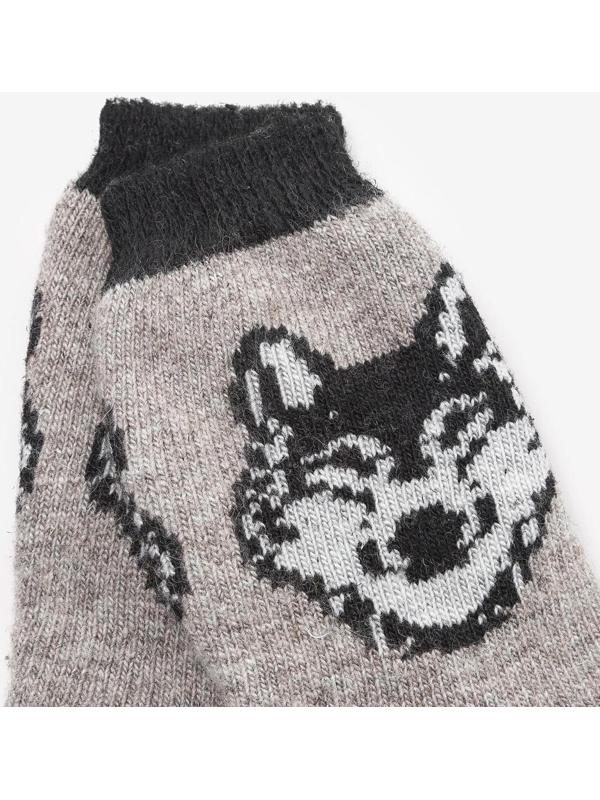 Носки мужские шерстяные «Сибирский волк», цвет серый, размер 25