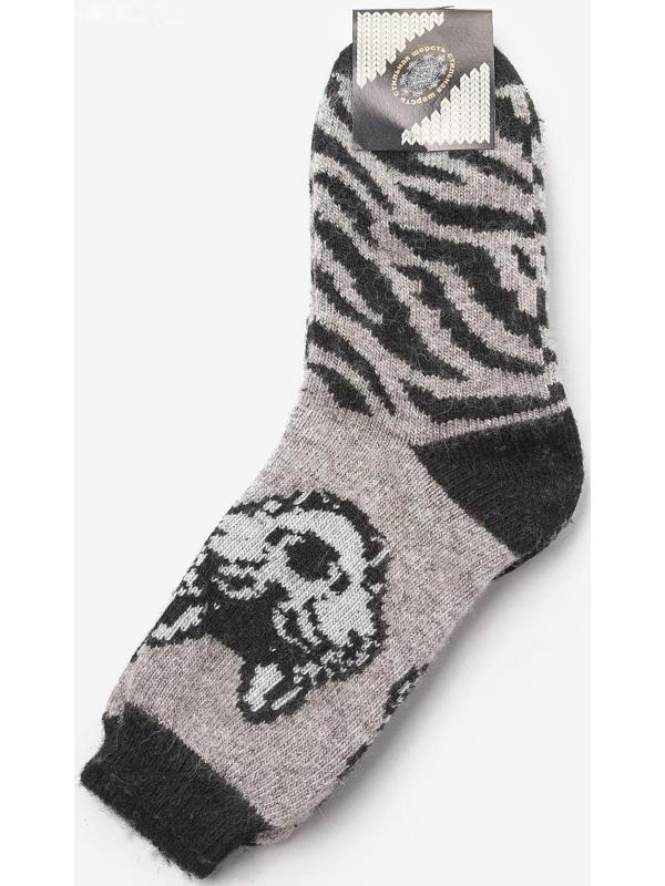 Носки мужские шерстяные «Сибирский волк», цвет серый, размер 25