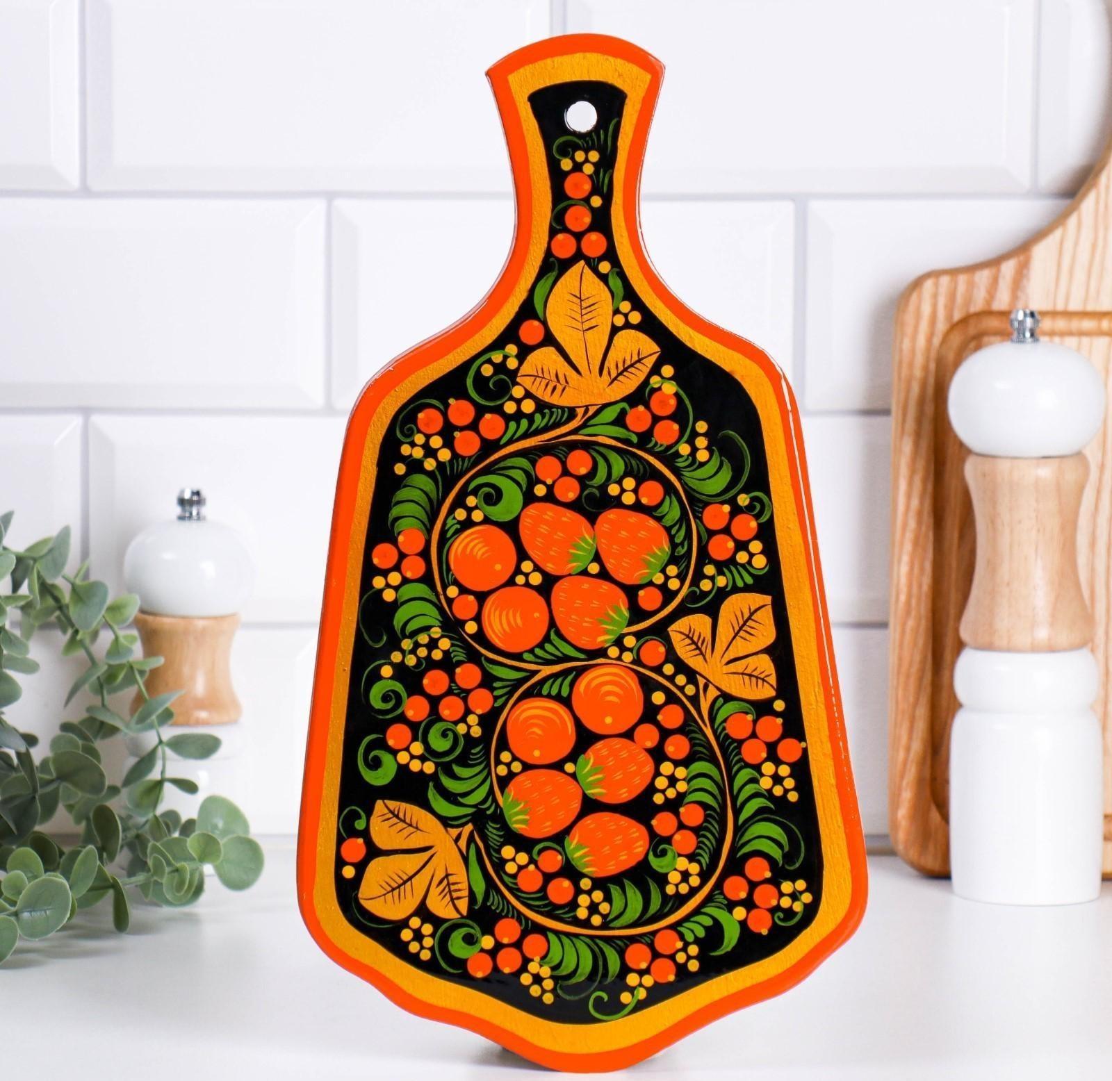 Доска разделочная «Ягодка», микс, хохлома