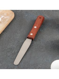 Лопатка-палетка с деревянной ручкой, прямая, 20,5 см