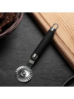 Нож для пиццы и теста «Нео», 18 см, ручка soft-touch, цвет чёрный