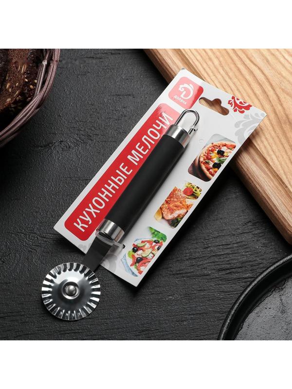 Нож для пиццы и теста «Нео», 18 см, ручка soft-touch, цвет чёрный