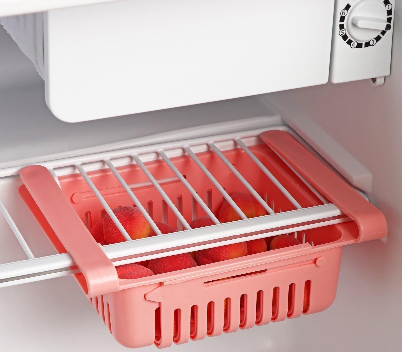 Полка подвесная в холодильник, раздвижная 23(28)×16,5×8 см, цвет МИКС
