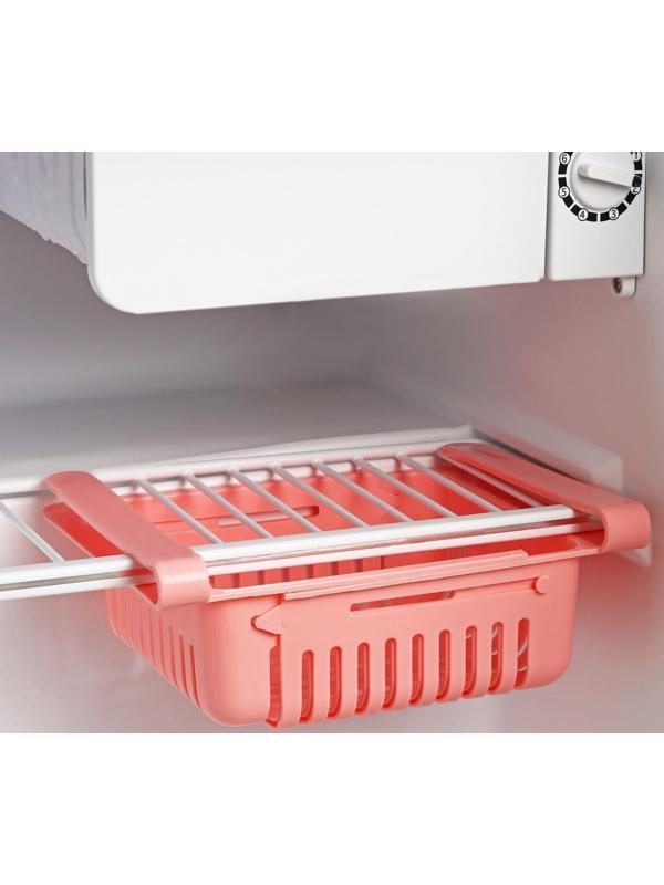 Полка подвесная в холодильник, раздвижная 23(28)×16,5×8 см, цвет МИКС