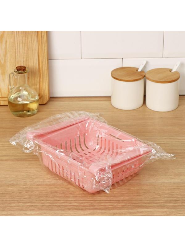 Полка подвесная в холодильник, раздвижная 23(28)×16,5×8 см, цвет МИКС