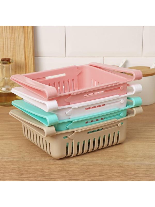 Полка подвесная в холодильник, раздвижная 23(28)×16,5×8 см, цвет МИКС